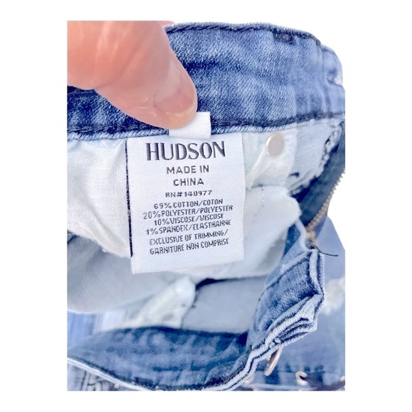 Hudson Distressed Denim Mini Skirt with Side Lace-Up Detail Size Girls 16 - Picture 6 of 9